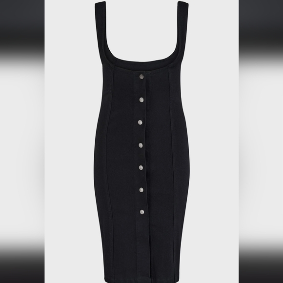 Killstar Black Midi Skirt with Button Detail - Picture 3 of 3